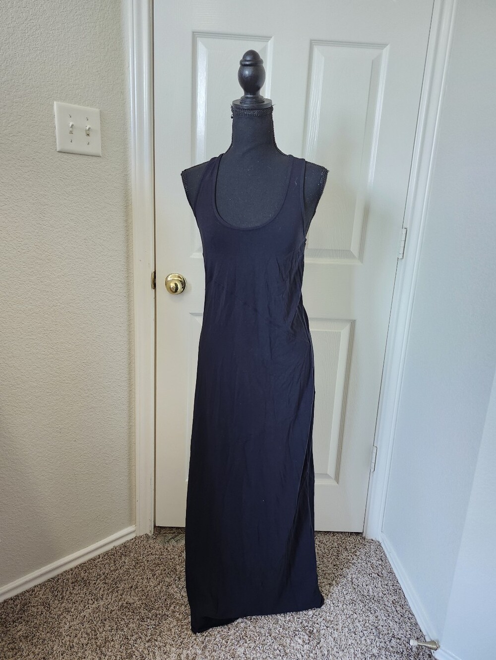 Splendid Classic Black Scoop Neck Maxi Dress - XS